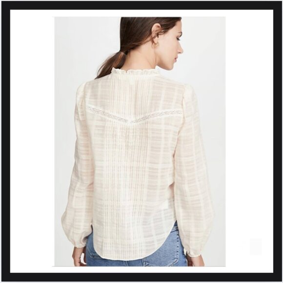 Veronica Beard Jamie High-Neck Cotton Long-Sleeve Blouse - Picture 2 of 8